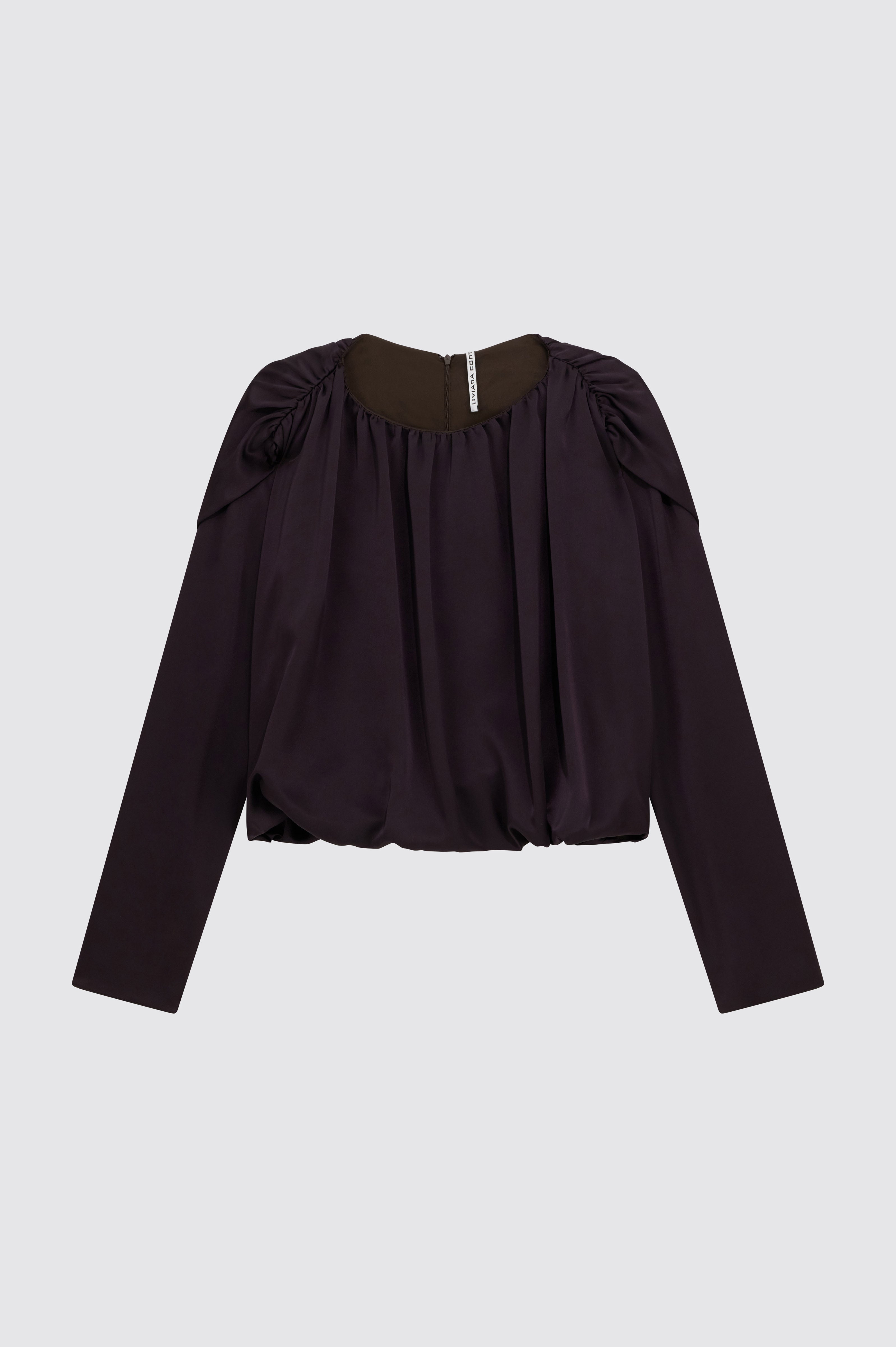 Liviana Conti Clio blouse satin drapé Fondente