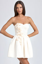 Oh Polly Mirabelle mini robe bustier ivoire fleurs