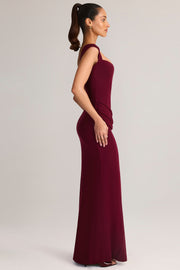 Oh Polly Elva Robe Maxi Bordeaux Col Cœur Modal Fendue