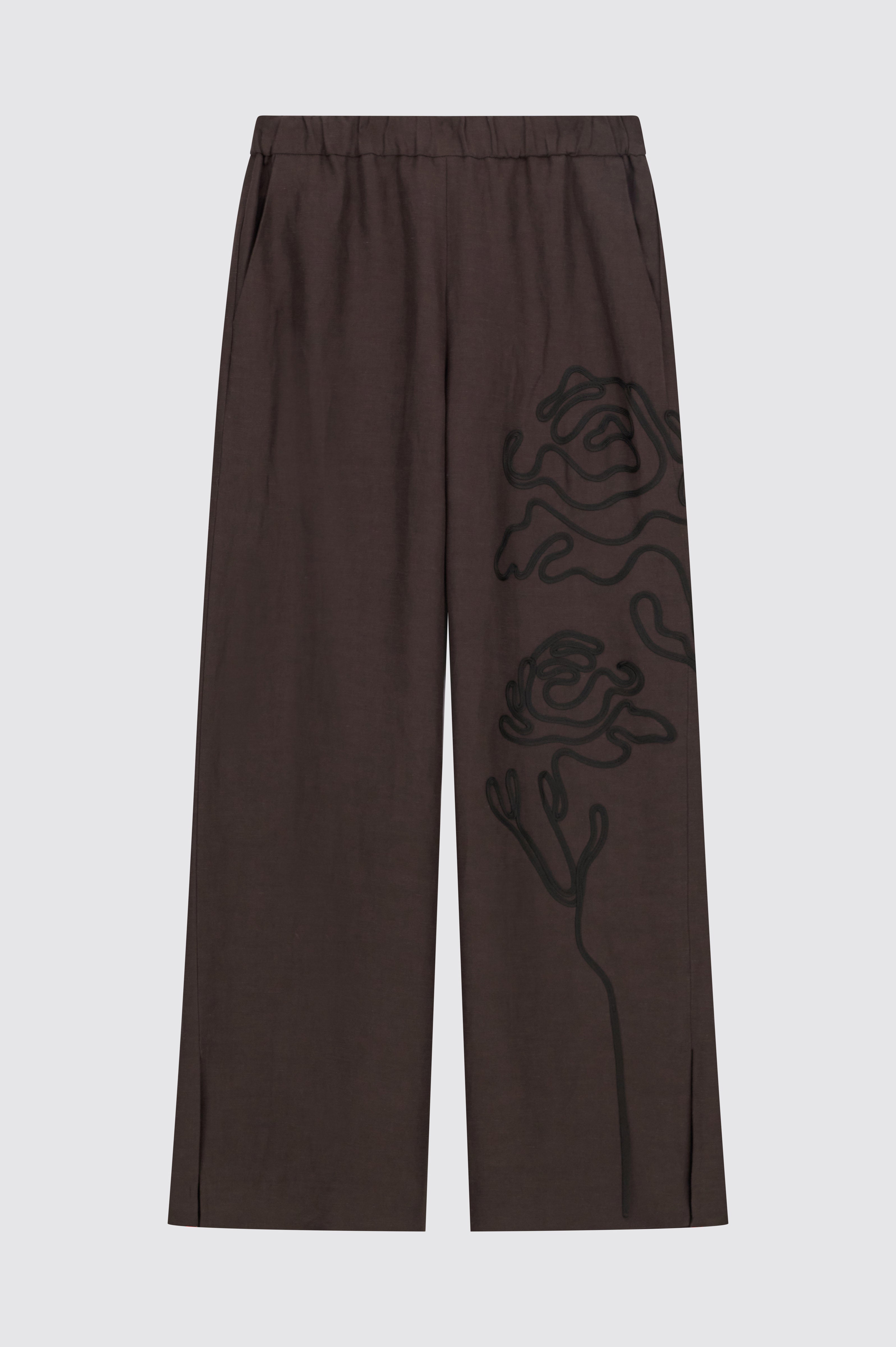 Liviana Conti Julian pantalon palazzo brodé fondente viscose