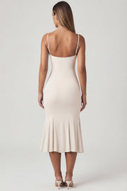 Oh Polly Elowen robe midaxi ivoire col V 13828