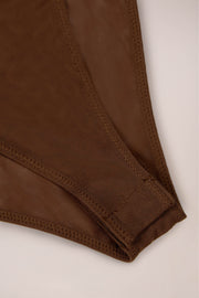 Oh Polly Bodysuits Body Bustier Chestnut Mesh Sculptant