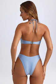 Oh Polly Swim Moorea bas de bikini bleu ciel taille haute