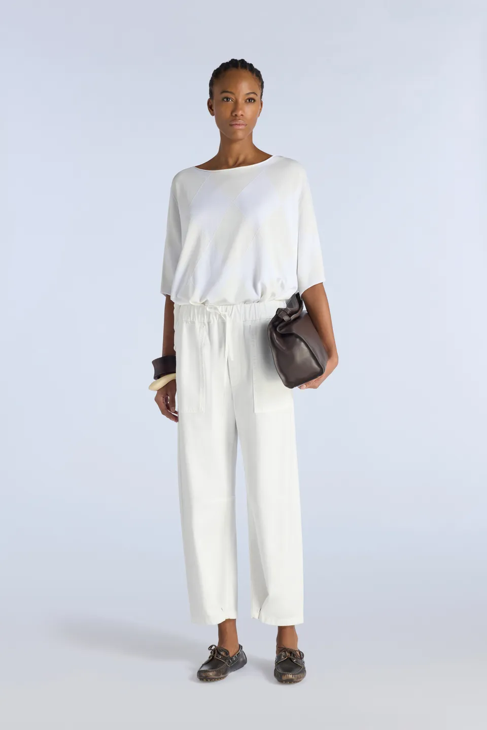 Liviana Conti Wilma Pull Rombi Blanc Viscose XS-L