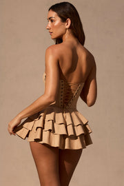 Oh Polly Marivelle combishort corset beige volants