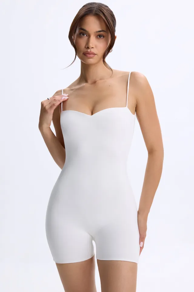 Oh Polly Vera combishort blanc col cœur modal dos nu
