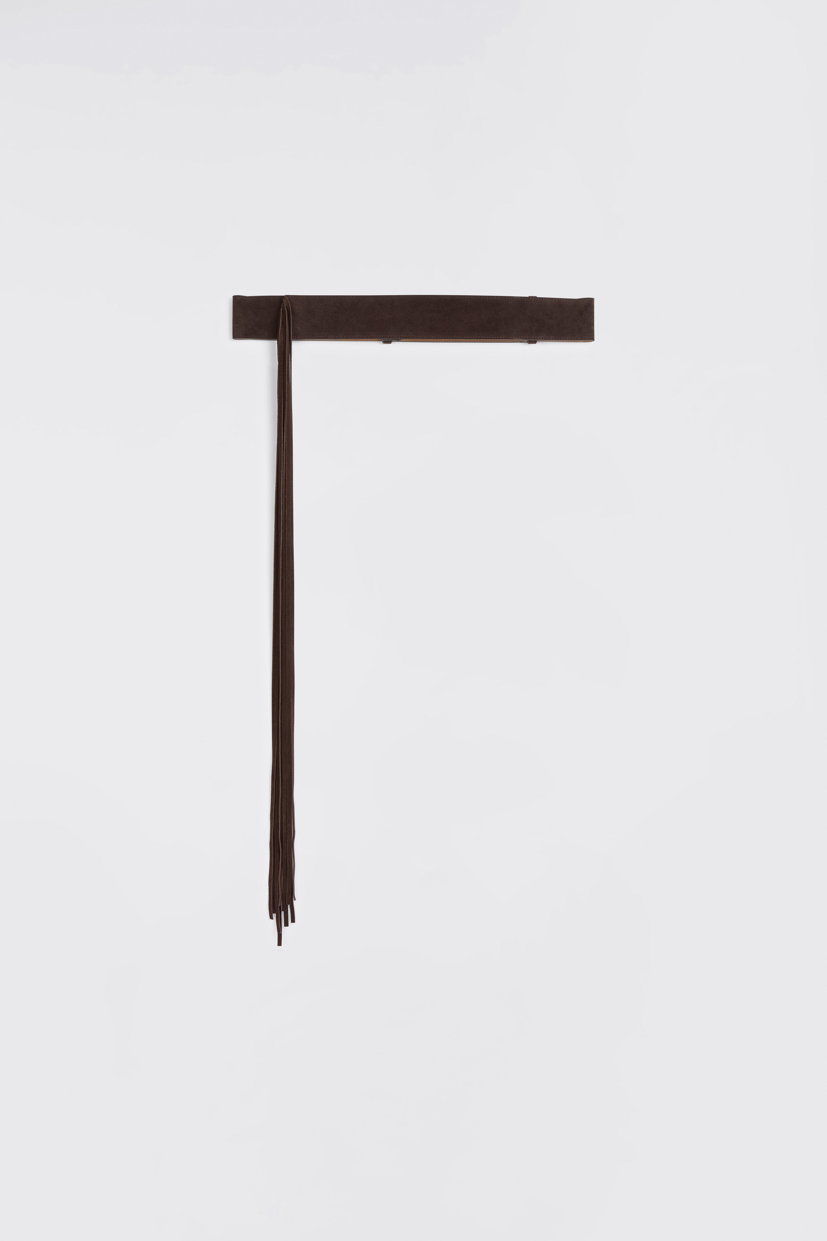 Liviana Conti Maissa ceinture cuir fondente 85 franges