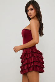 Oh Polly Juliet robe mini rouge corset volants bustier