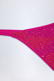 Oh Polly Swim Jalama NS10492C bas de bikini rose tropical strass