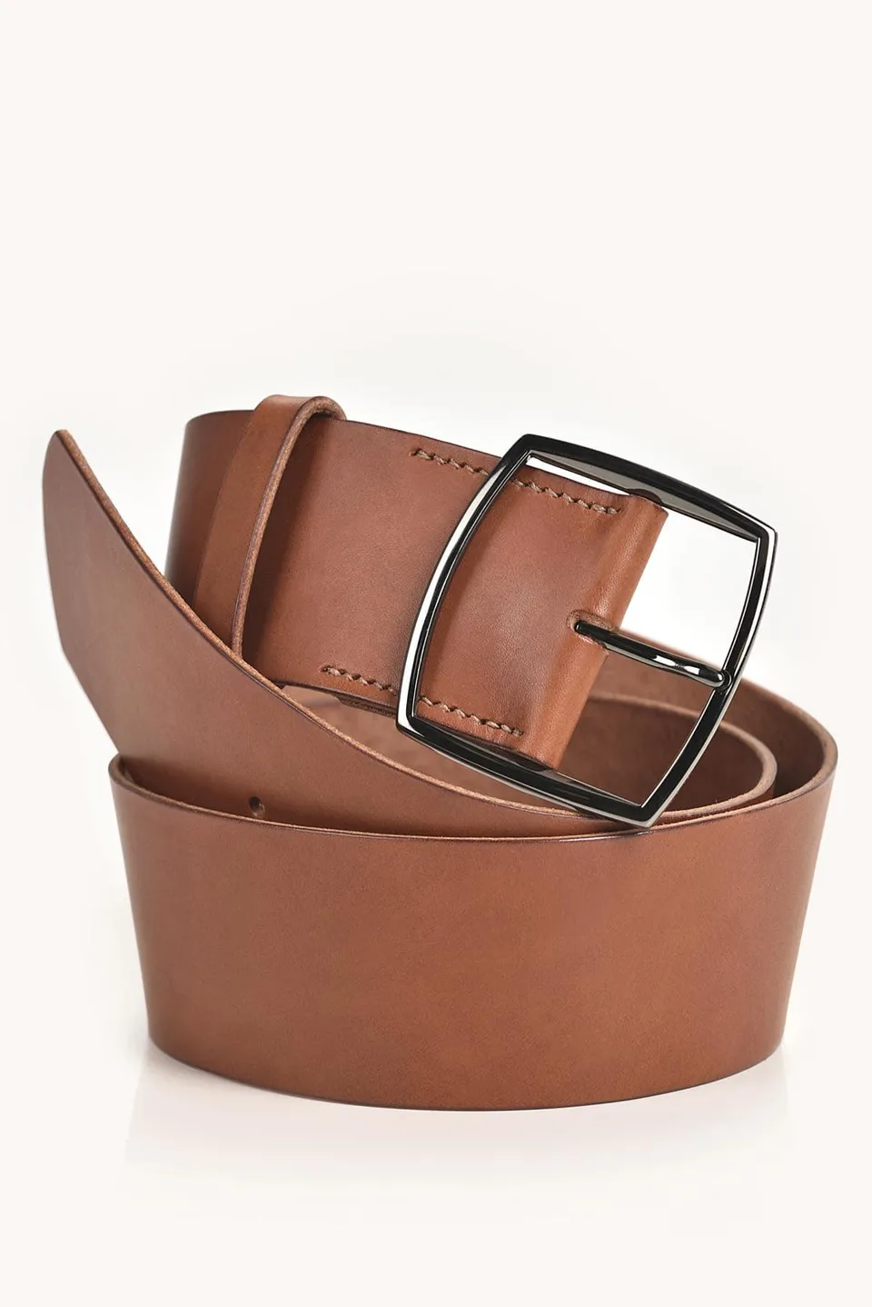 Thelma & Rose Eva ceinture large cuir pleine fleur châtaigne