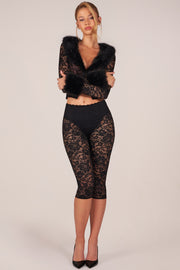 Oh Polly Annalisa pantalon capri dentelle noire 44cm