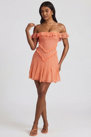 Oh Polly Nahida Lace A-Line Mini Robe Pêche