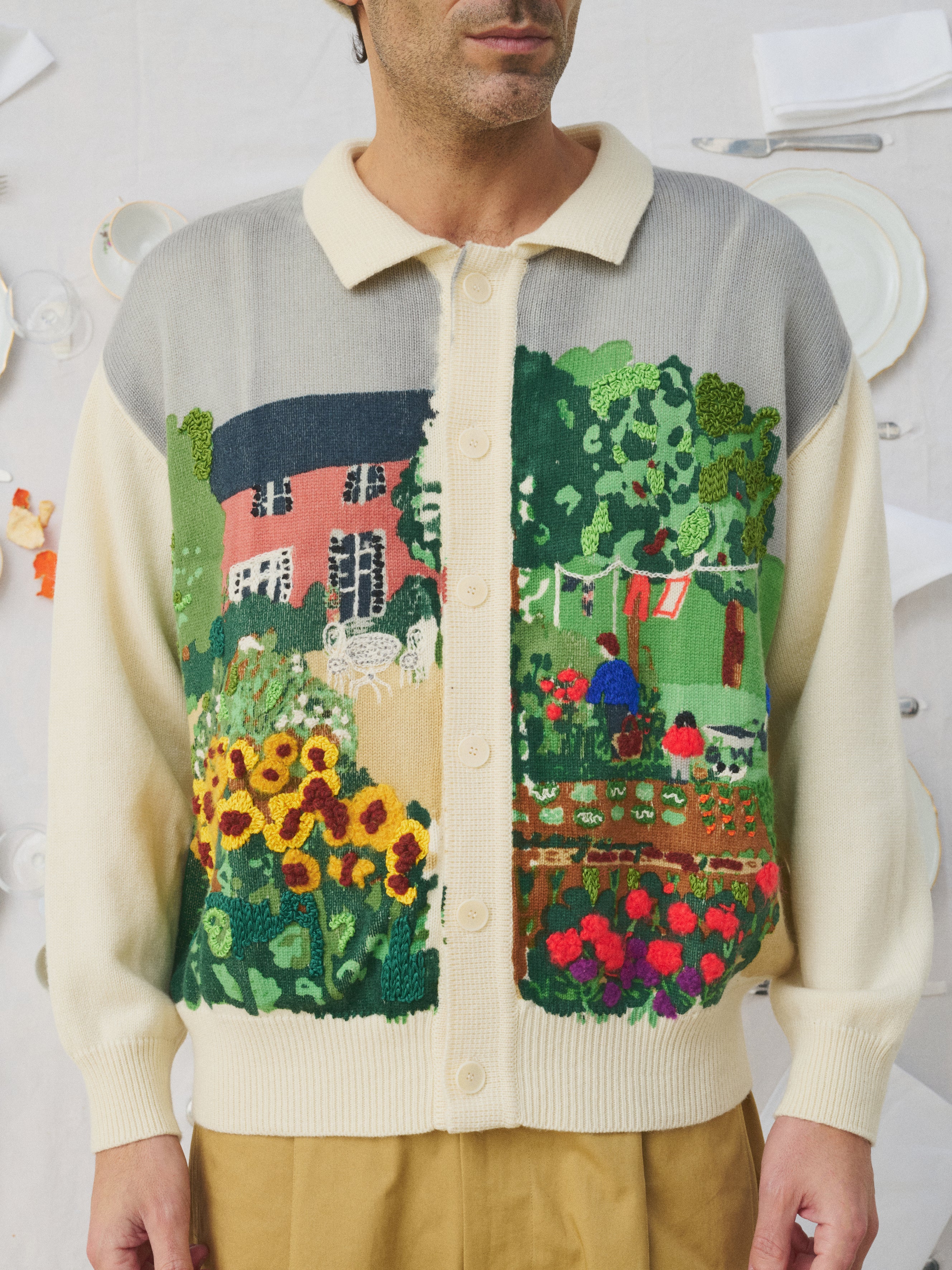 Mii Mii à table Albert Le Potager cardigan homme tricot
