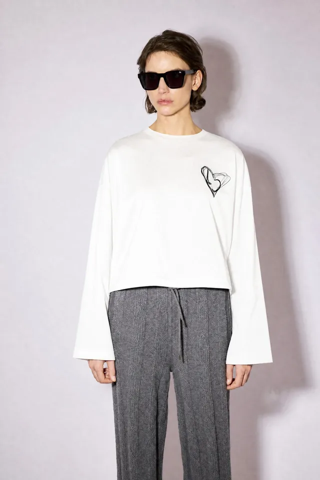 Liviana Conti Vera t-shirt femme noir crop