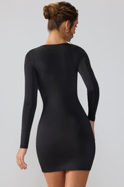 Oh Polly Oakley 7966 Mini Robe Noire col plongeant
