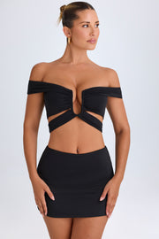 Oh Polly Nazli mini jupe noire jersey taille mi-haute