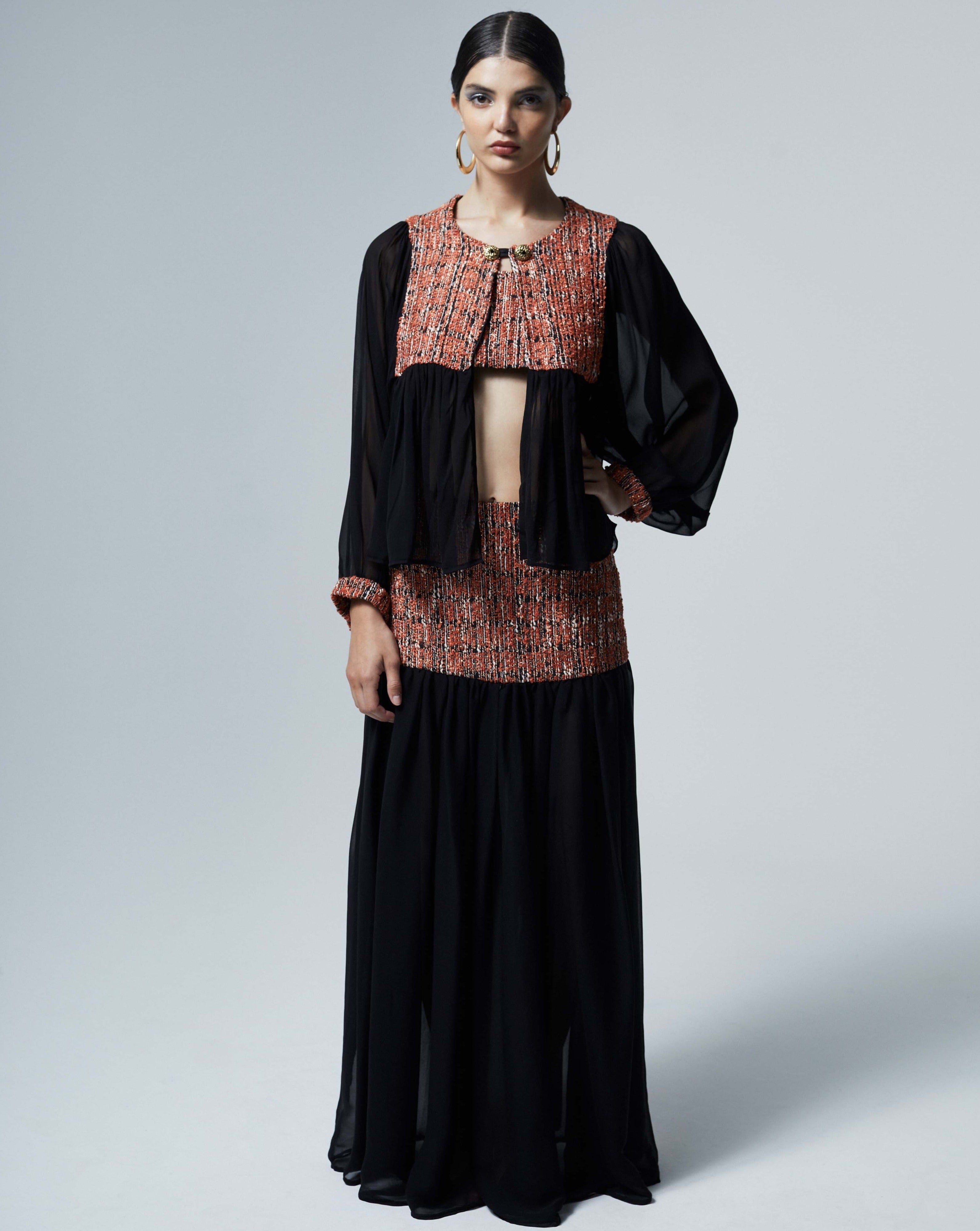 The Ethiquette Frida gilet en tweed mousseline
