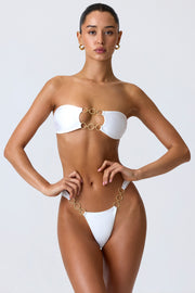 Oh Polly Swim bas bikini blanc cheeky anneaux