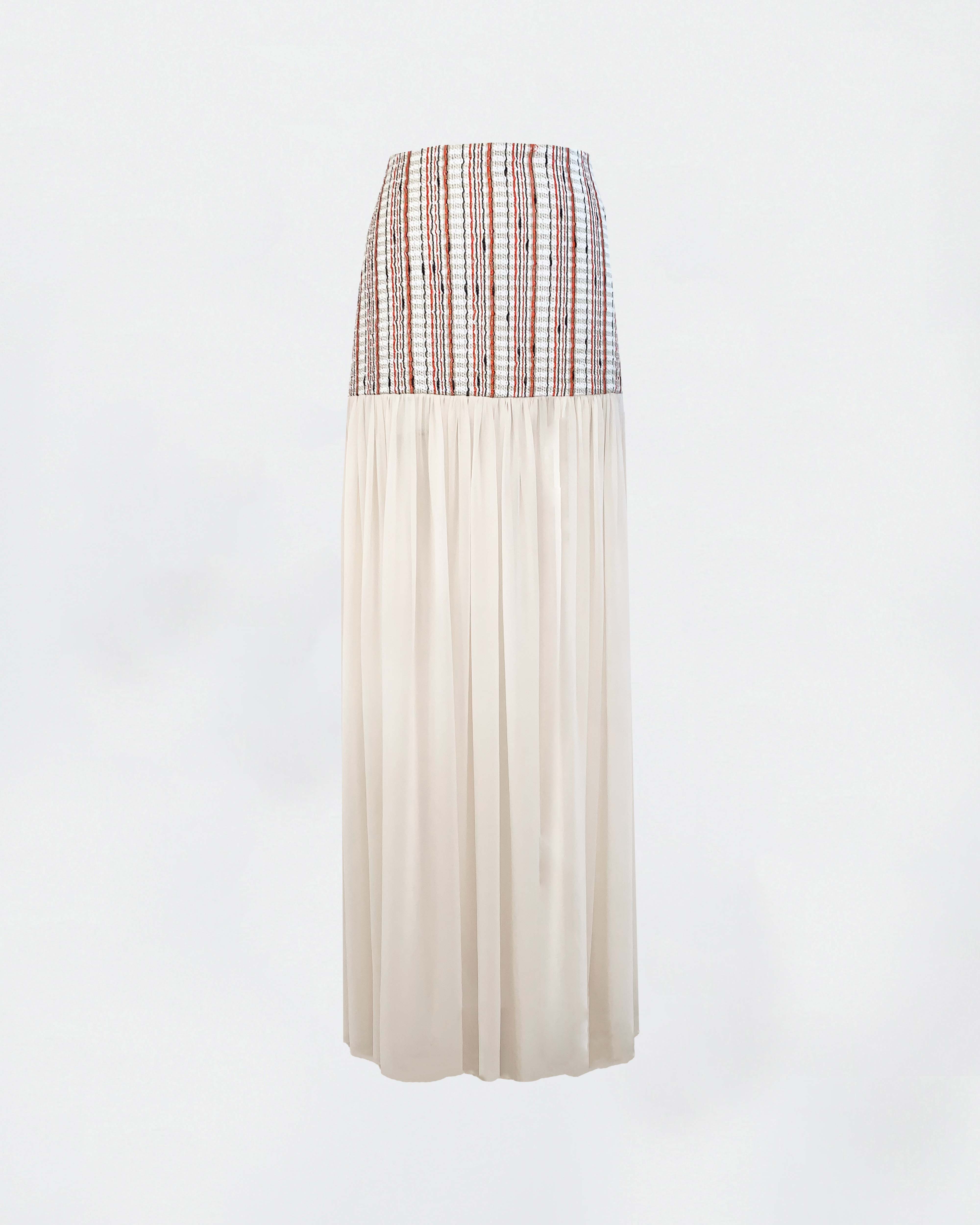The Ethiquette Hemera jupe taille S tweed et mousseline