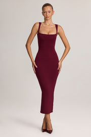 Oh Polly Ainslee 5617 robe midi bordeaux moulante modal
