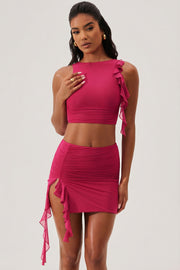 Oh Polly Airlie 7281 mini jupe fuchsia à volant
