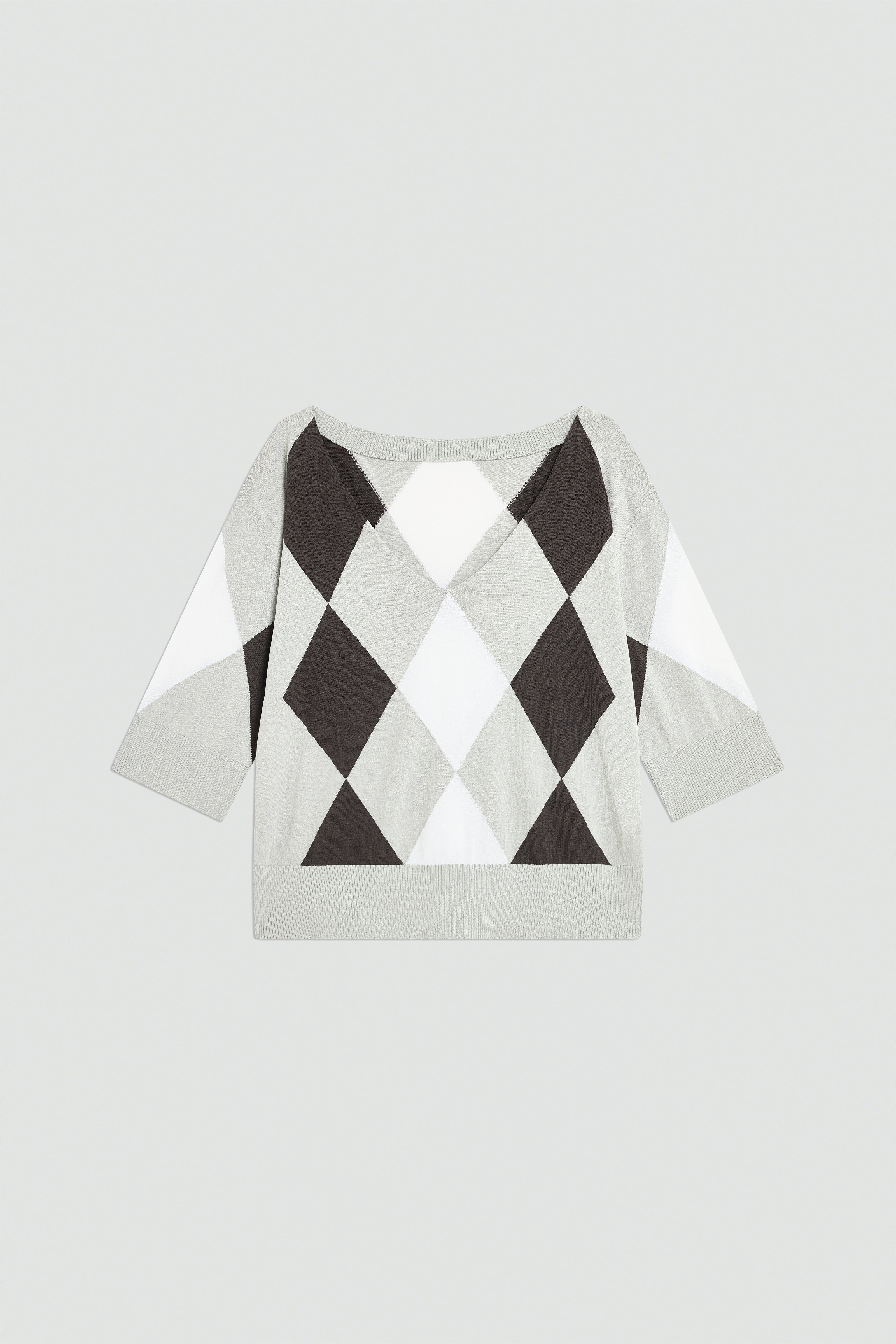 Liviana Conti Imperia pull maille rombi noir stretch