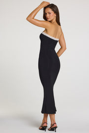 Oh Polly Winslet Robe Bustier Noir Dentelle Midaxi