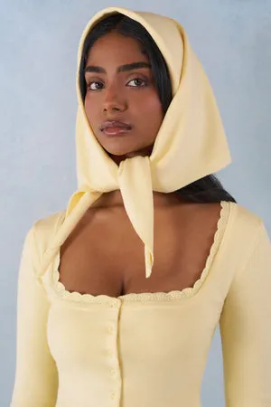 Oh Polly Aviana foulard maille jaune beurre taille unique