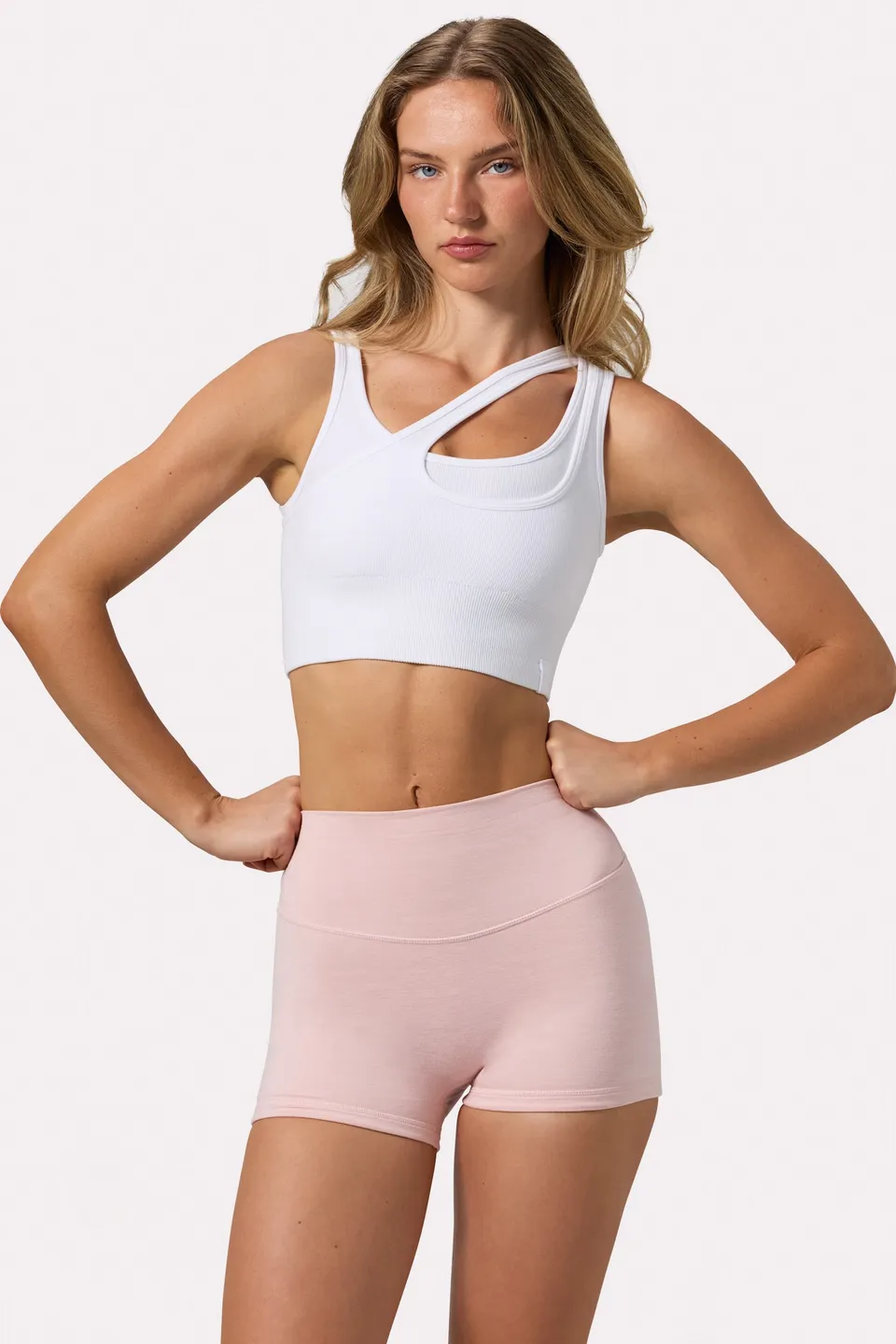 Bo+Tee Seamless brassière sport asymétrique blanche modal