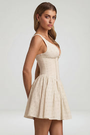 Oh Polly Sabina 12985 robe mini ivoire broderie coton