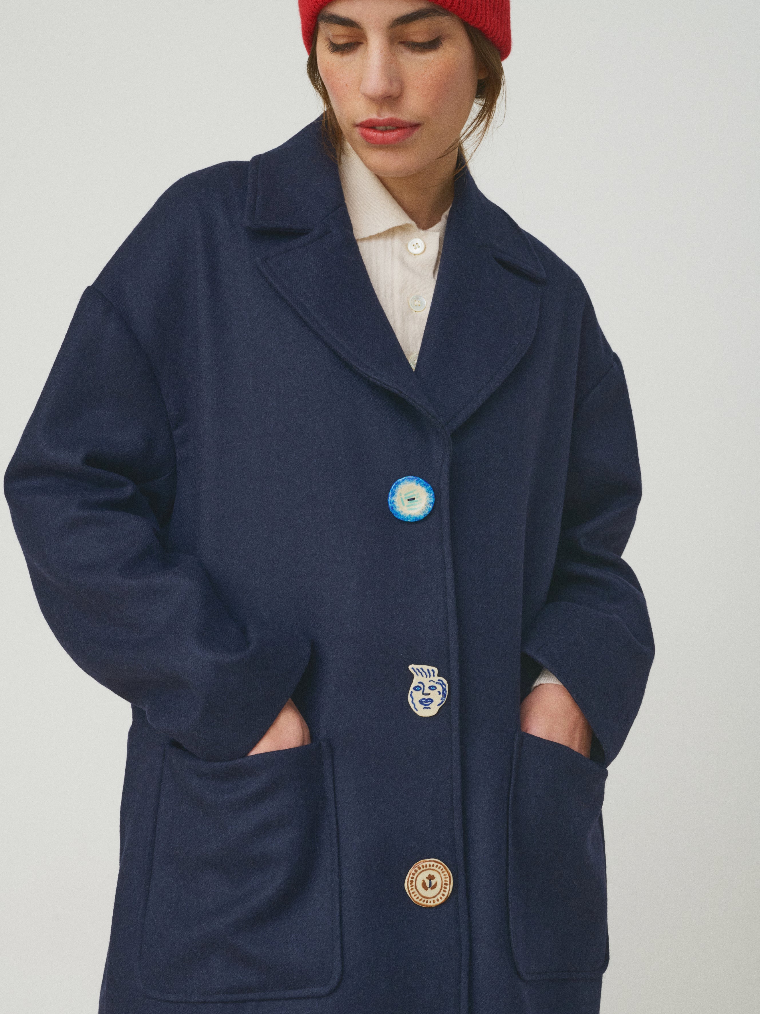 Mii à table Manteau Milou Les Unis manteau laine mérinos