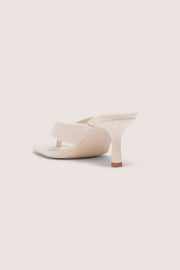 Oh Polly Sandales à Talon Tongs Avoine Bout Carré 8cm