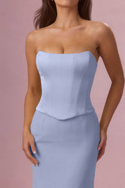 Oh Polly Avielle 15980 robe satin bleu ciel corset
