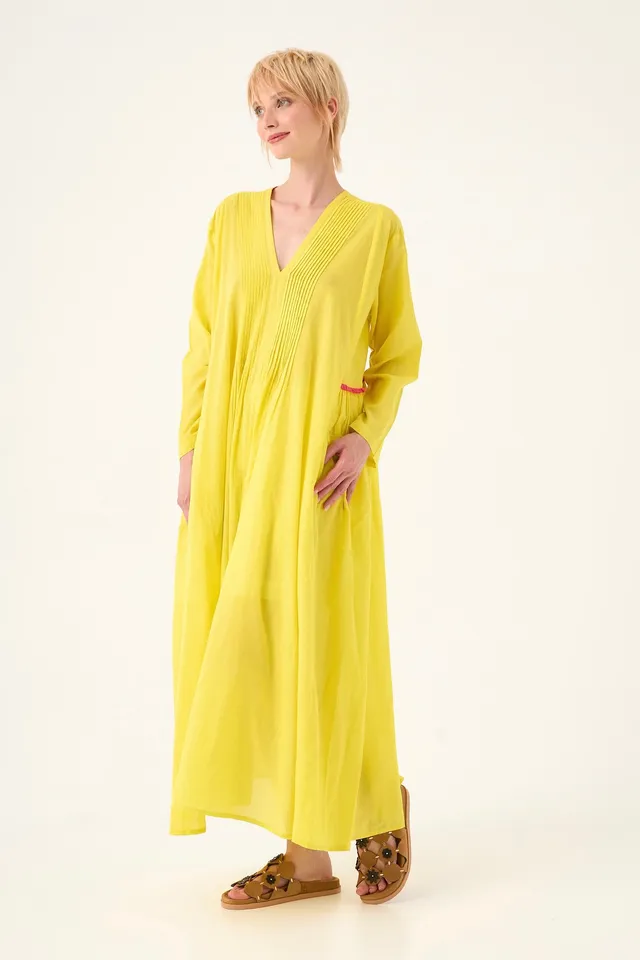 Chicosoleil Zazie robe longue jaune voile coton