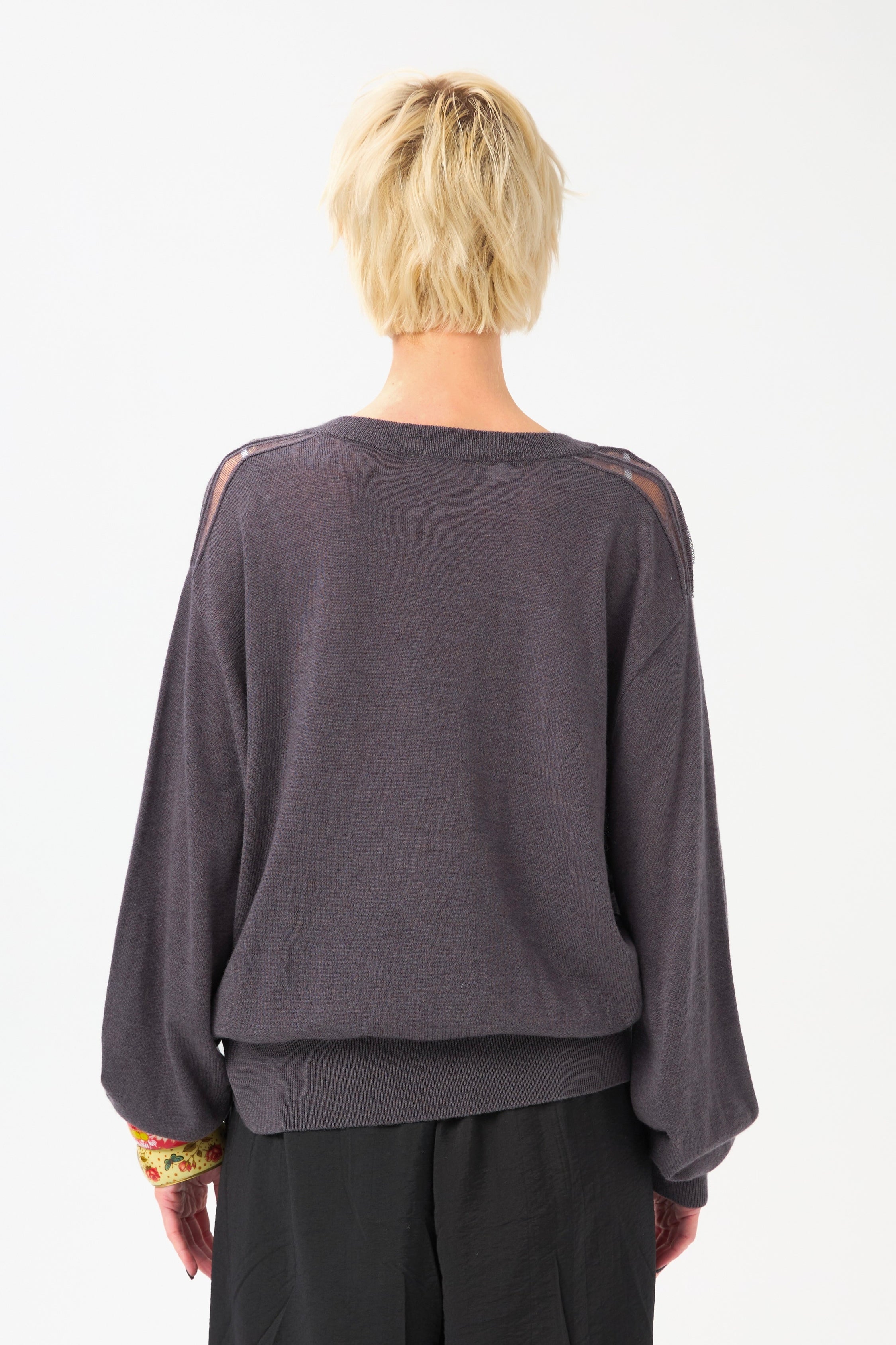 Chicosoleil Poupy pull col V gris XS