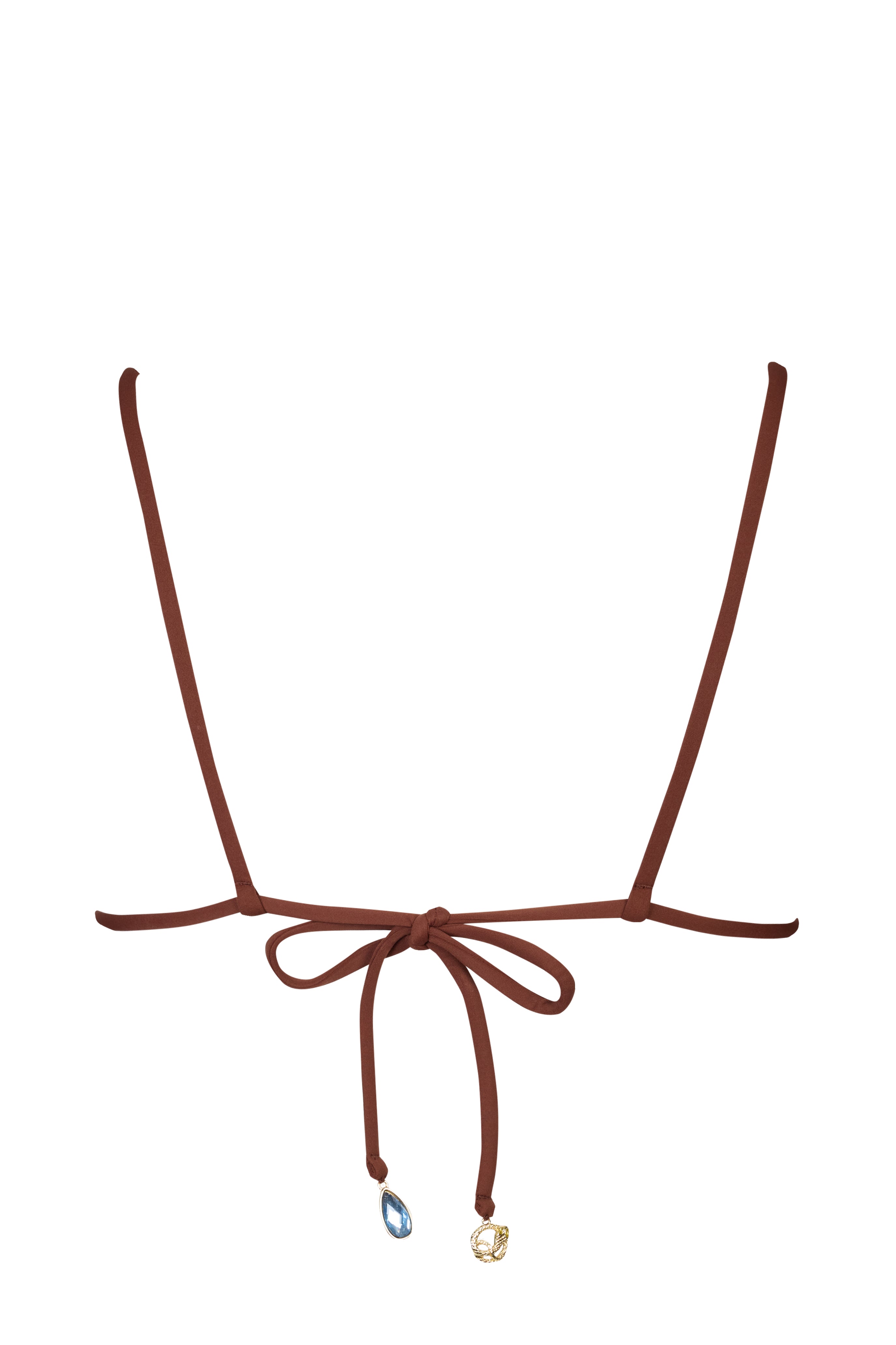 Oh Polly Avrille Haut de Bikini Triangle Chocolat Breloques
