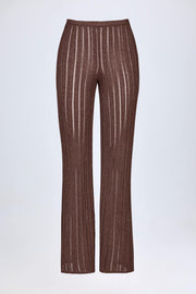 Oh Polly Selara pantalon flare taille mi-haute bronze