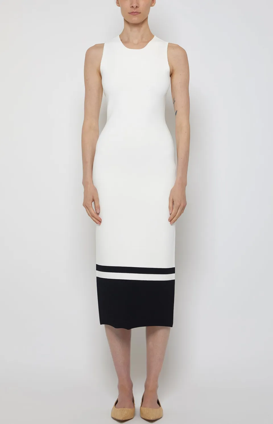 Prabal Gurung Compact Knit Tubino Dress robe blanc/noir