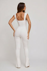 Oh Polly Romana 7744 combinaison blanche col plongeant