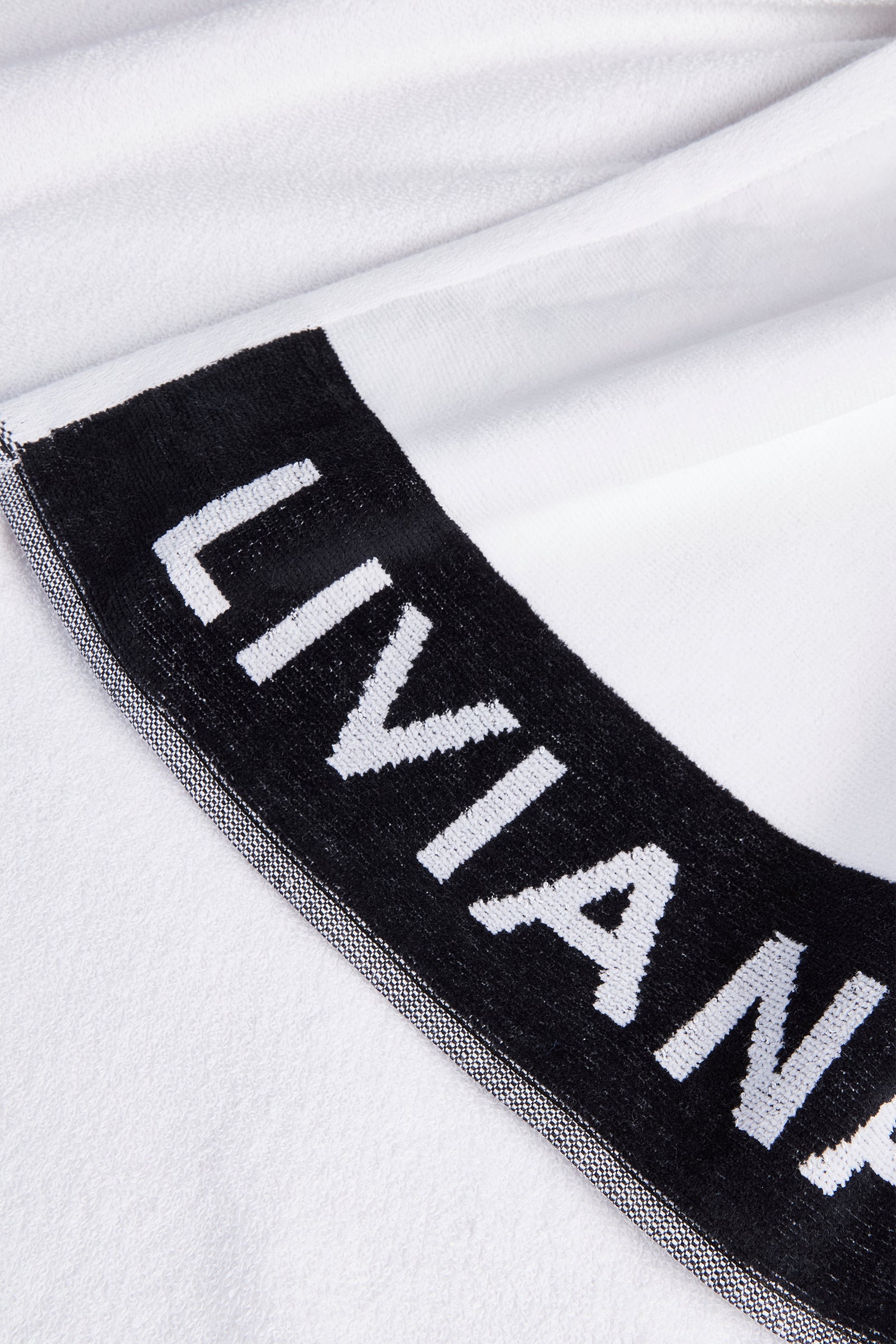 Liviana Conti Logo serviette plage blanc noir TU