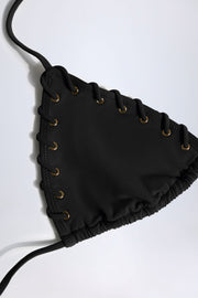 Oh Polly Palmilla haut bikini triangle noir lacé non rembourré