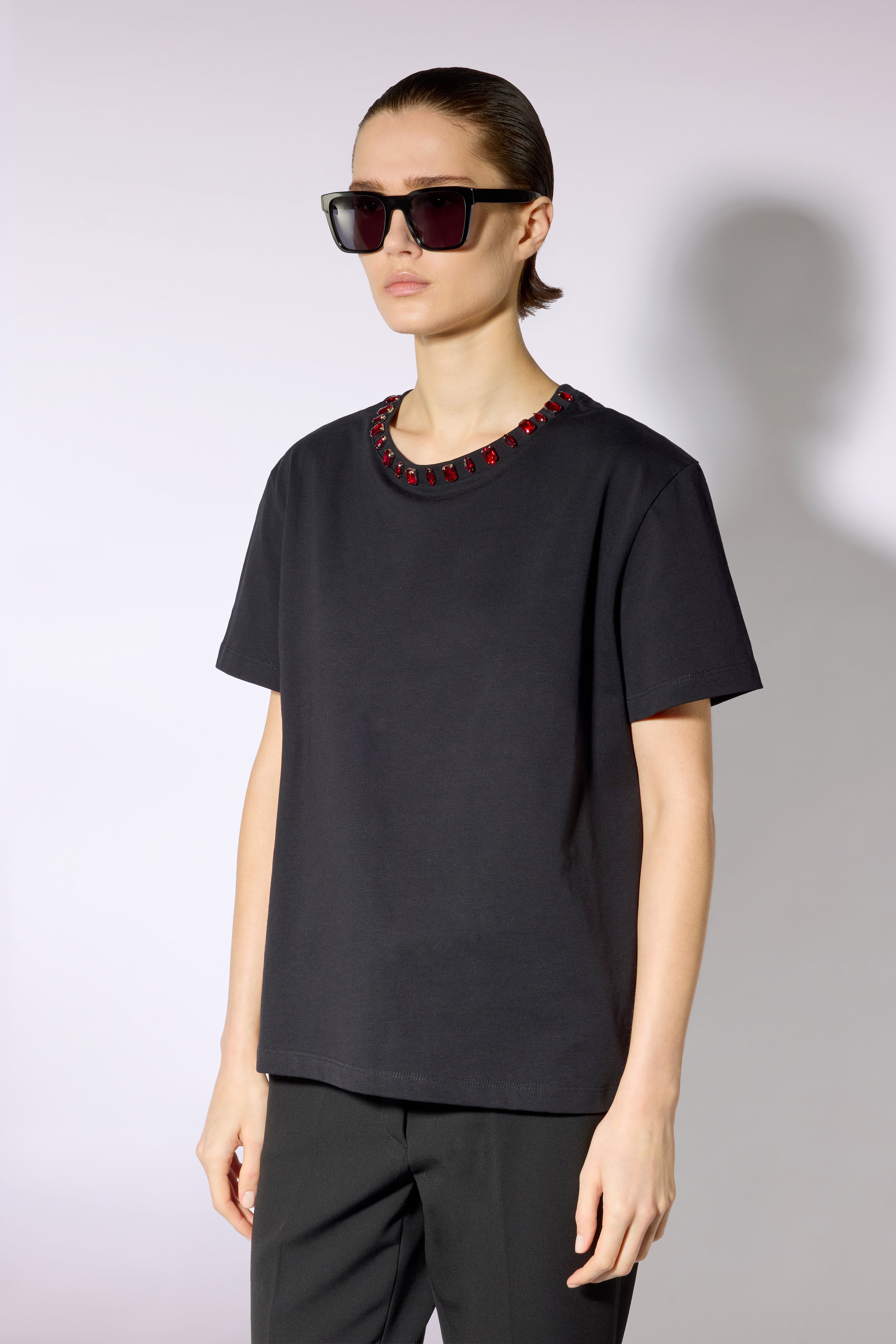 Liviana Conti Cloe t-shirt femme noir rubino coton XS-XL