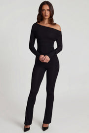 Oh Polly Jumpsuits combinaison noire modal épaules dénudées