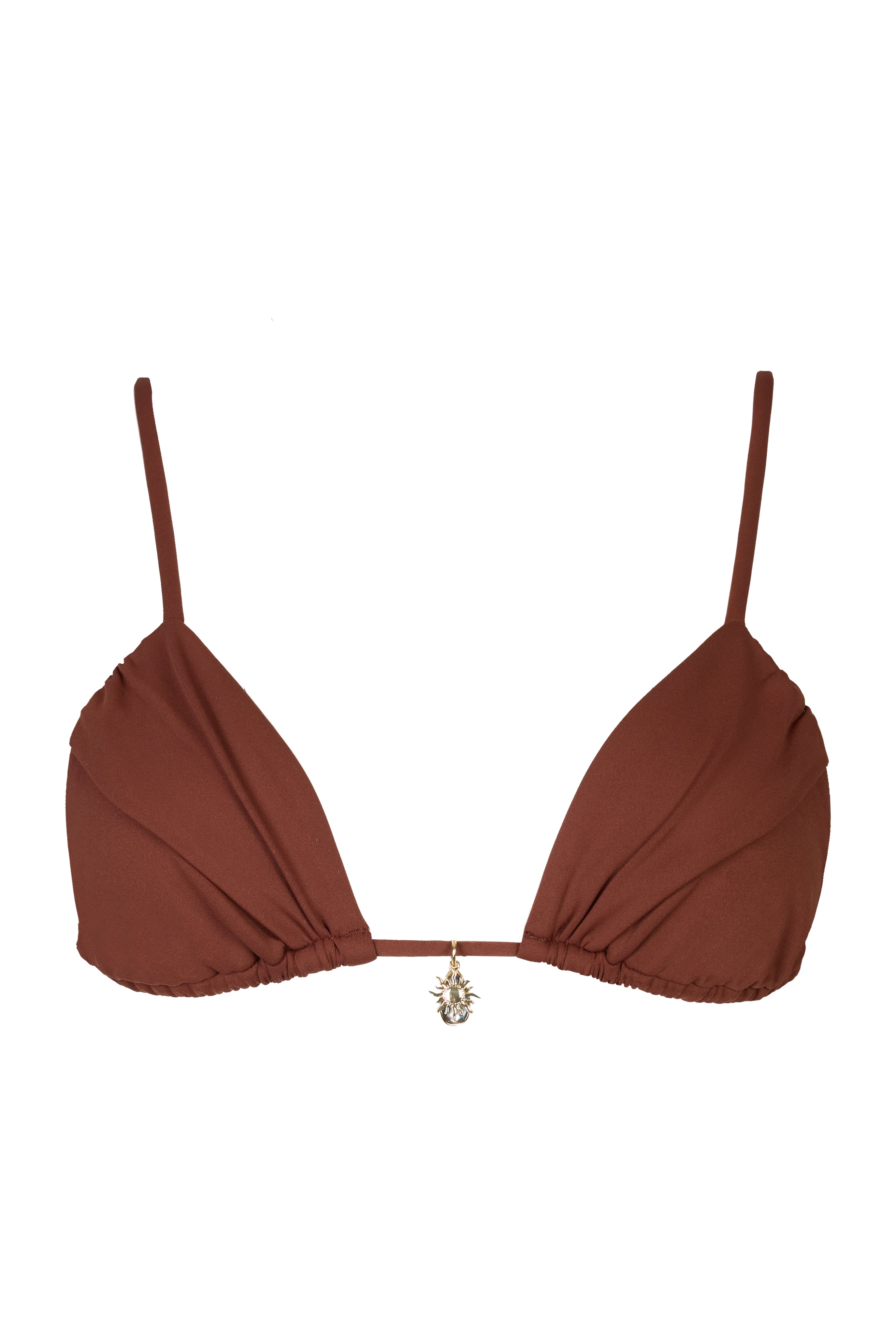 Oh Polly Avrille Haut de Bikini Triangle Chocolat Breloques