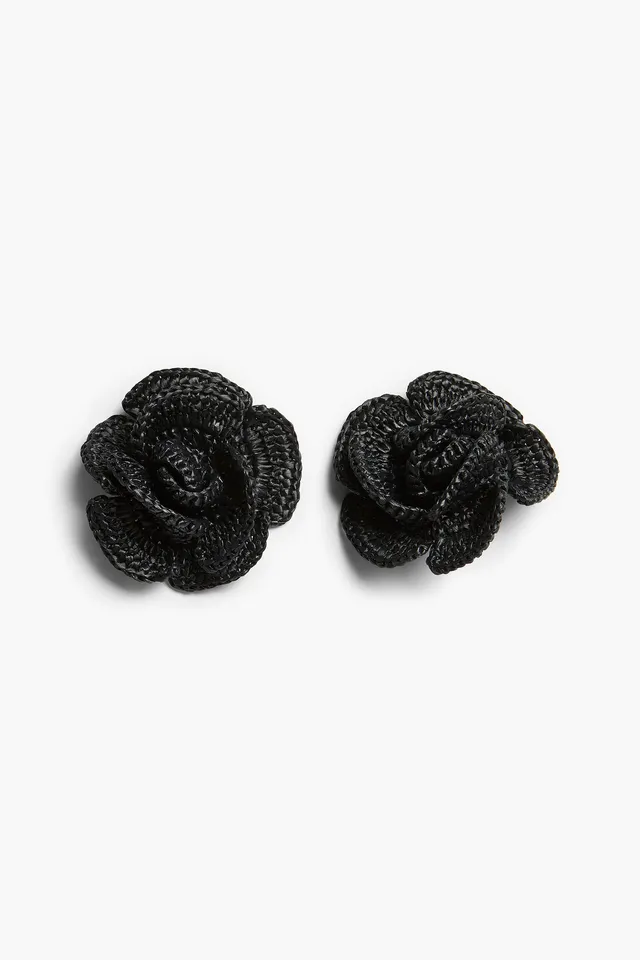 Liviana Conti Alia boucles oreilles rafia noir crochet