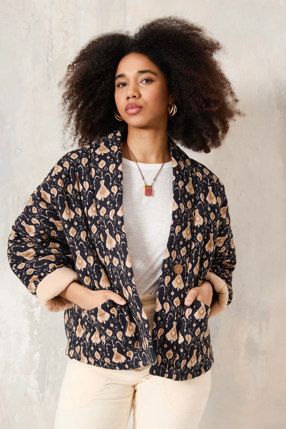 Chicosoleil Ayla veste matelassée paisley tribal coton