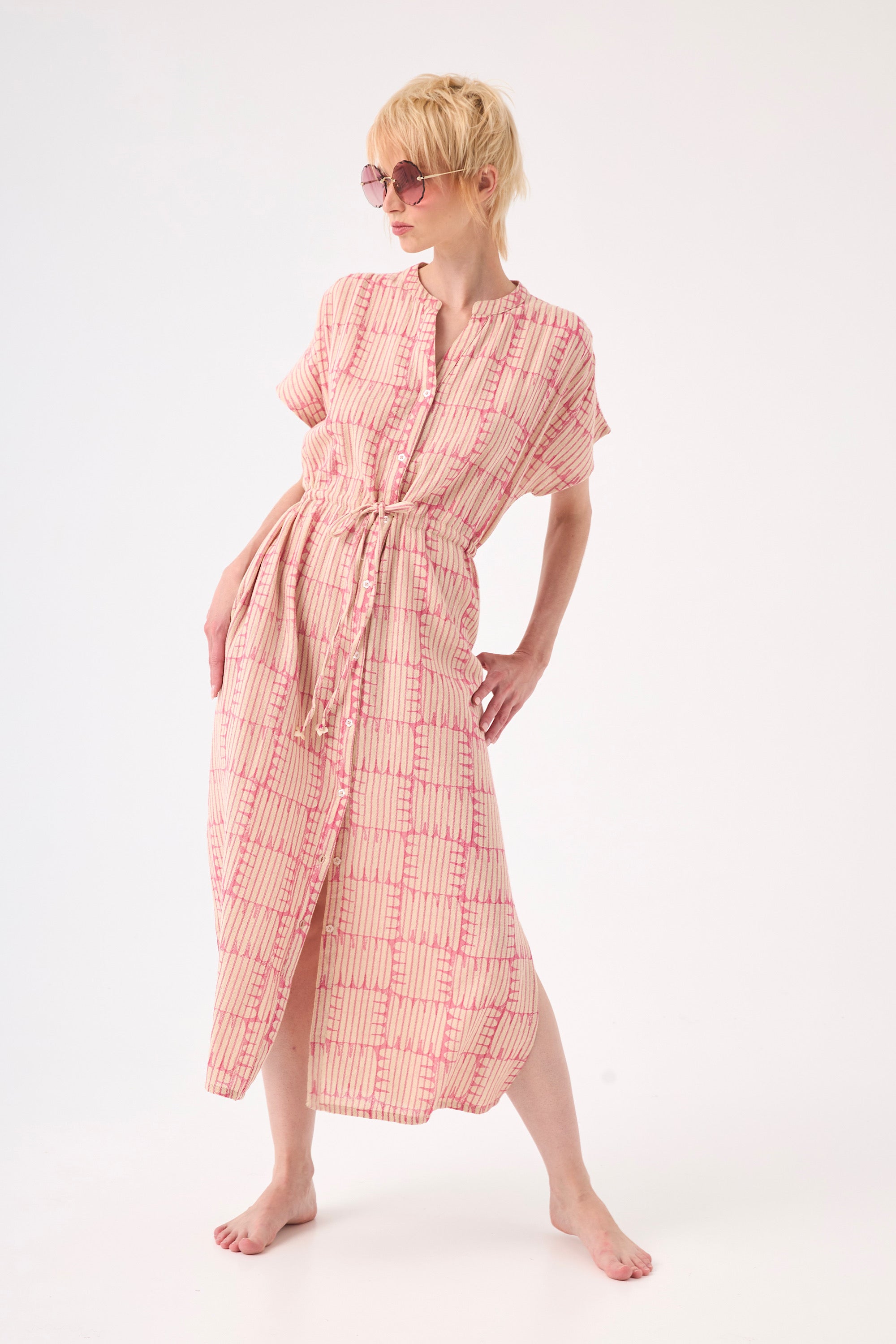 Chicosoleil Deepty robe longue rosewood coton poches