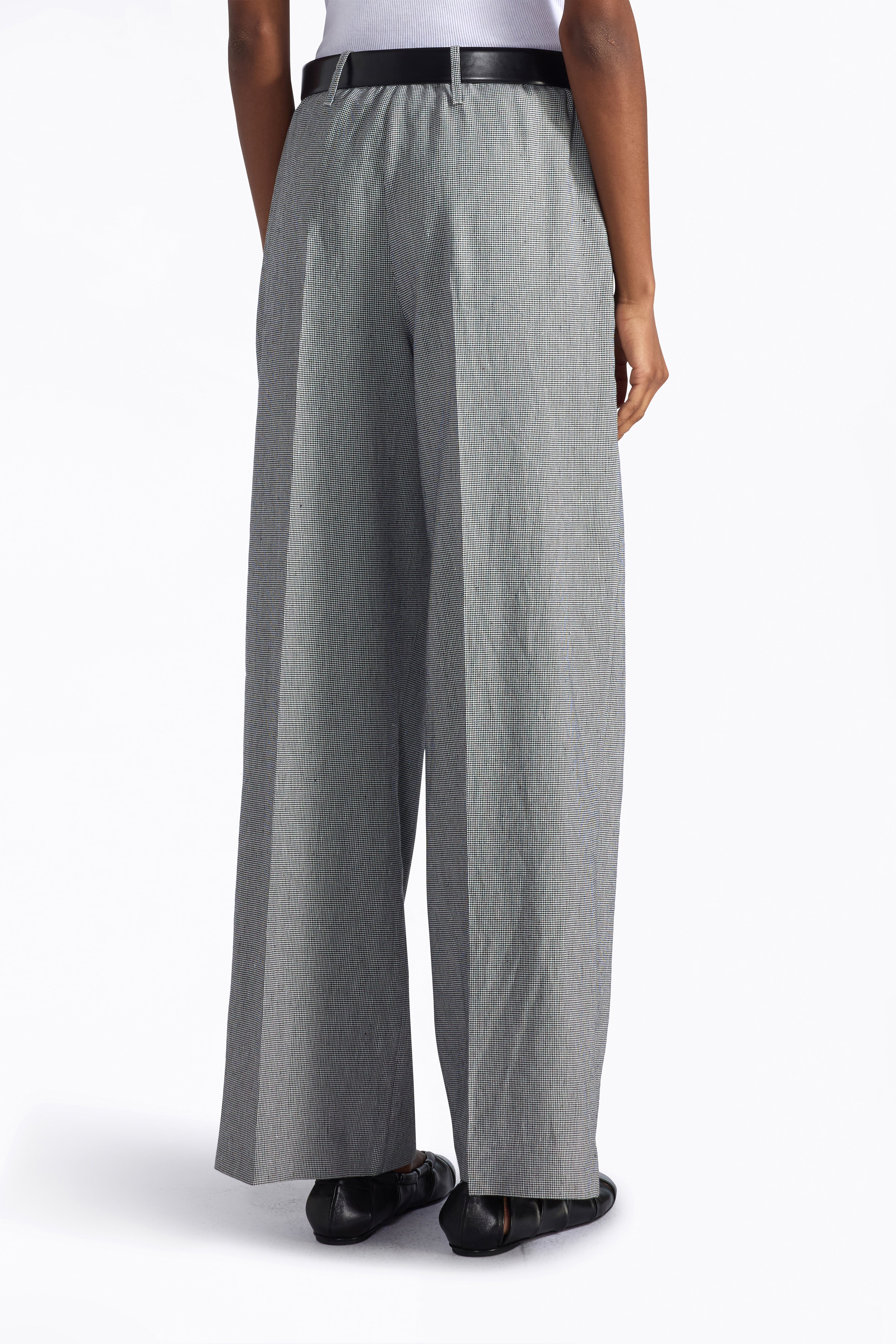 Liviana Conti Arthur pantalon palazzo pied de poule noir lin