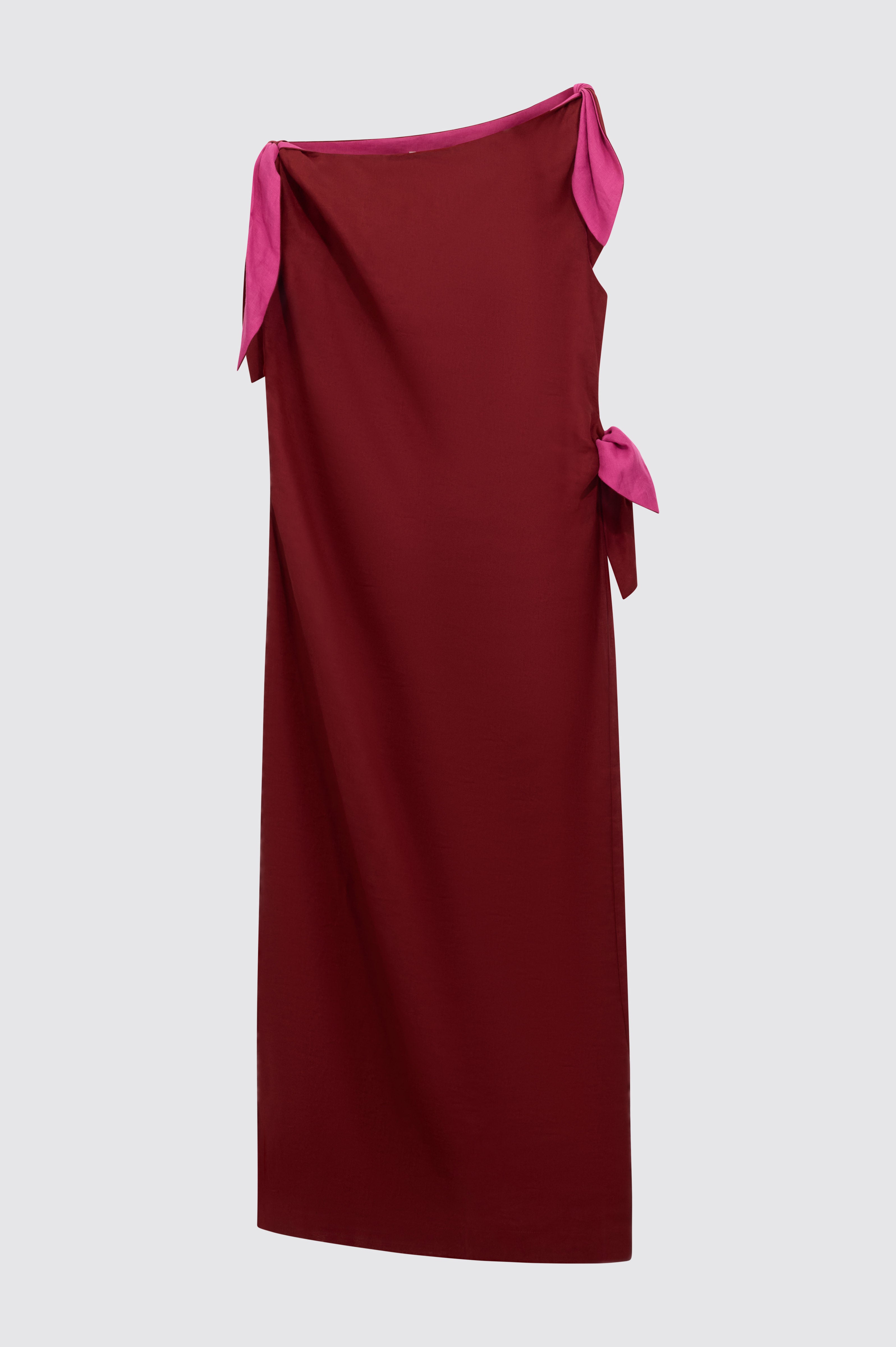 Liviana Conti Kendall robe lin terracotta nœuds