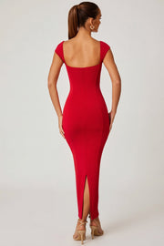 Oh Polly Dolcezza 5849 robe longue rouge modal moulante